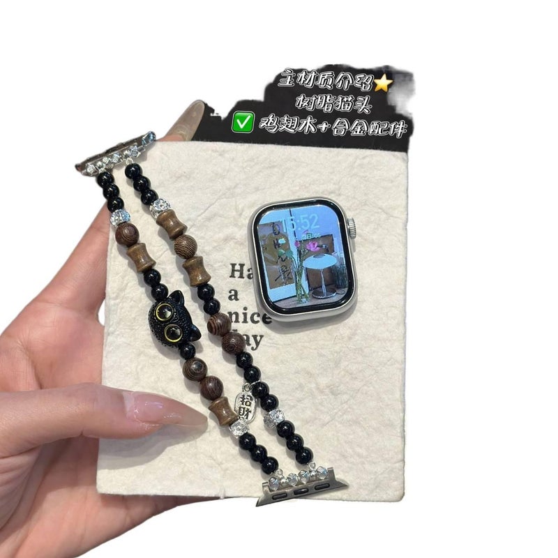 Adjustable Smartwatch Band Compatible with Apple Watch 38 40 41mm with Fit Replacement Strap in Black for Daily Wear - Image 1
