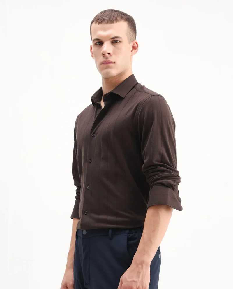 Rare Rabbit Men's Structured Stripe Knit Shirt