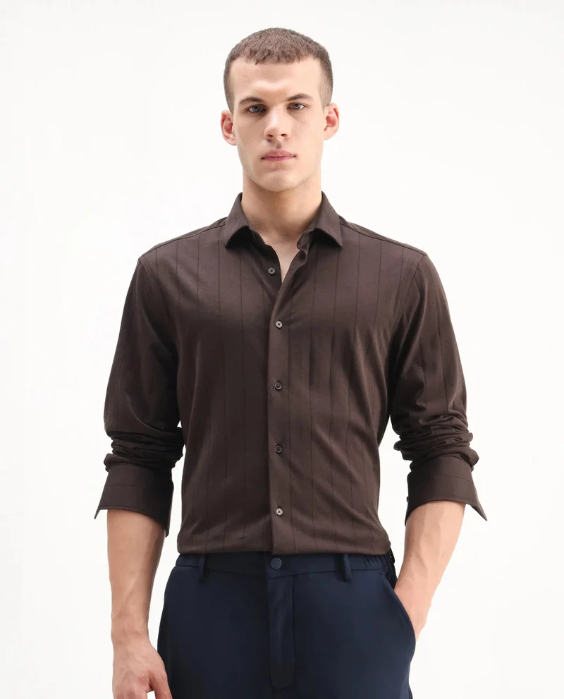 Rare Rabbit Men's Structured Stripe Knit Shirt