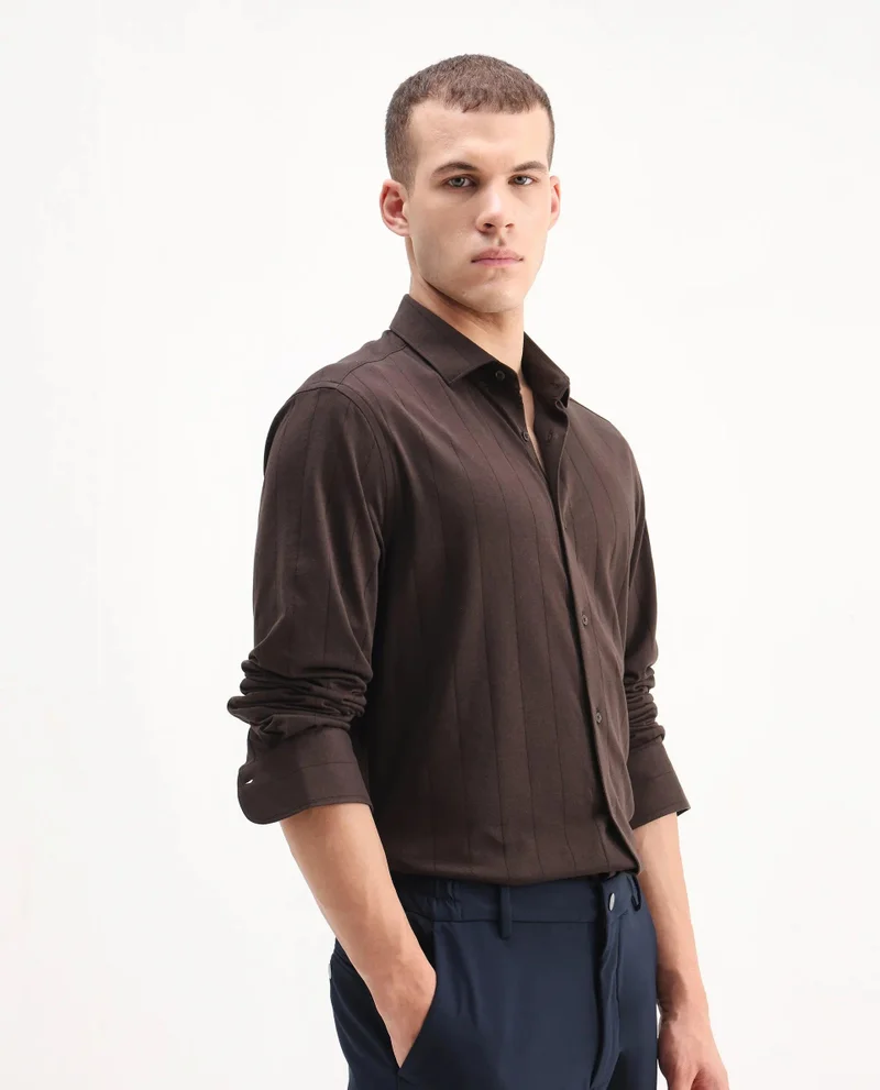 Rare Rabbit Men's Structured Stripe Knit Shirt