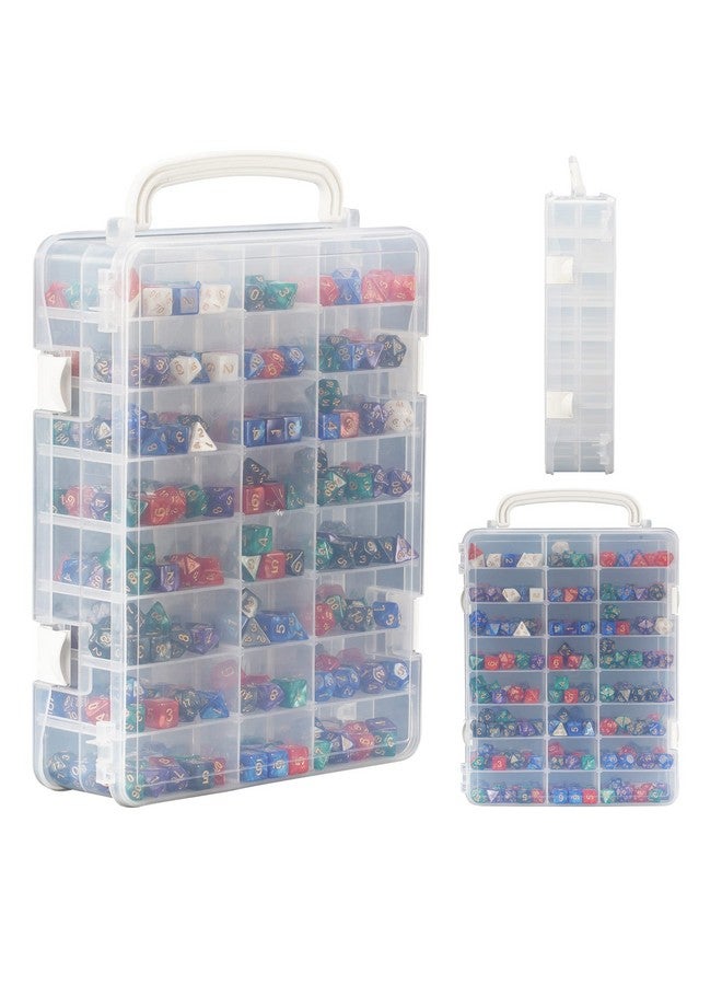 KISLANE Dice Storage Case For Dnd Dice With Removable Dividers Holding Up To 830 Dices Dice Case For Dnd Dice With Handle Great For Dice Collectors Or Rpg D&D Games (Tranparent) - Image 1