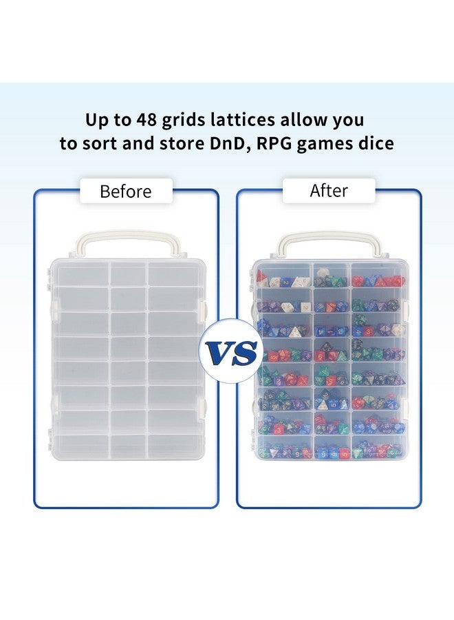 KISLANE Dice Storage Case For Dnd Dice With Removable Dividers Holding Up To 830 Dices Dice Case For Dnd Dice With Handle Great For Dice Collectors Or Rpg D&D Games (Tranparent) - Image 3