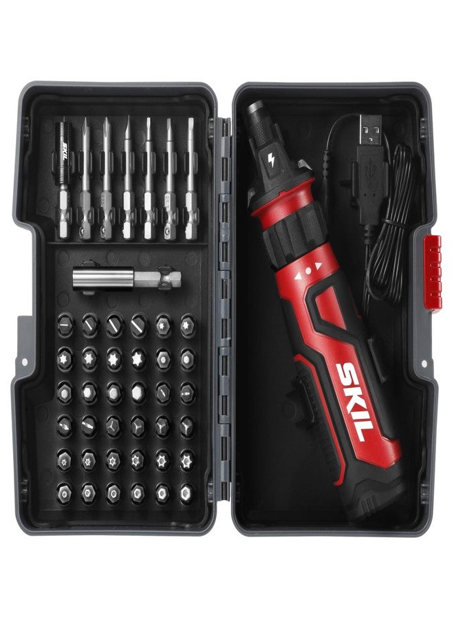 SKIL Rechargeable 4V Cordless Screwdriver with Circuit Sensor Technology Includes 45pcs Bit Set, USB Charging Cable, Carrying Case - SD561204 - Image 1