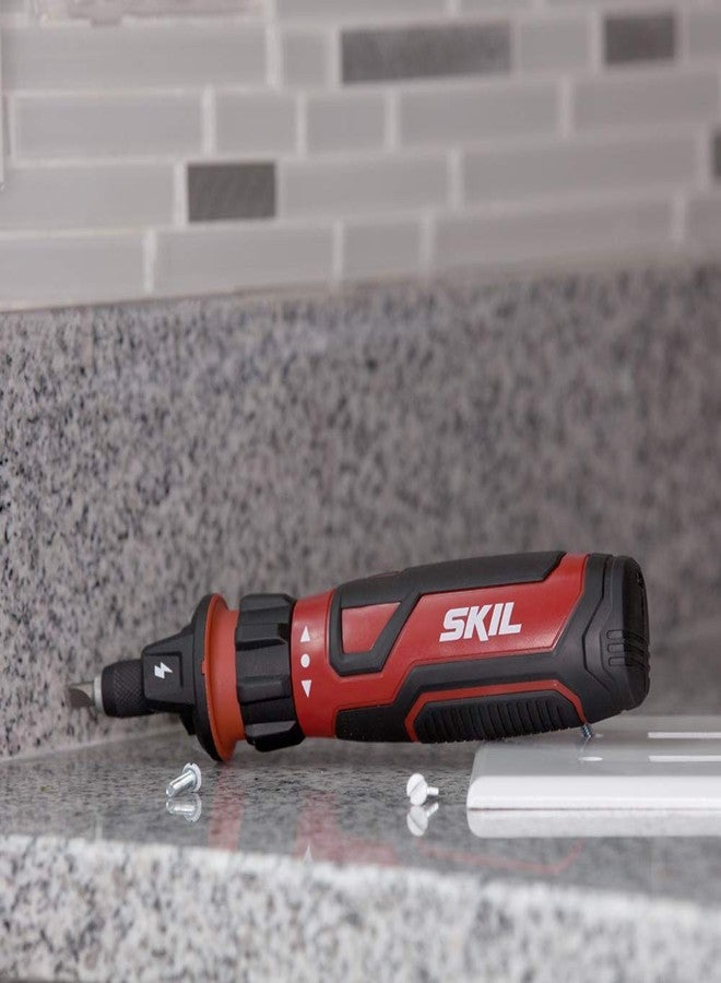SKIL Rechargeable 4V Cordless Screwdriver with Circuit Sensor Technology Includes 45pcs Bit Set, USB Charging Cable, Carrying Case - SD561204 - Image 4