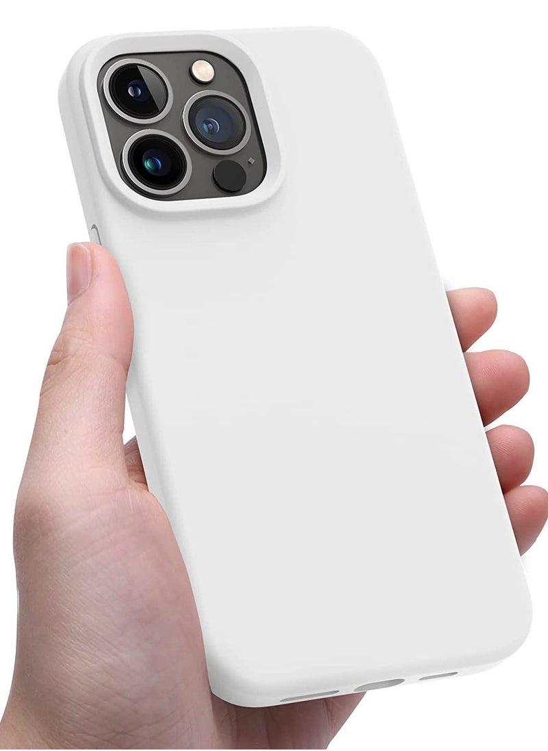 Designed for iPhone 14 Pro Max Case, Silicone Shockproof Slim Thin Phone Case for iPhone 14 Pro Max 6.7 inch (White) - Image 1