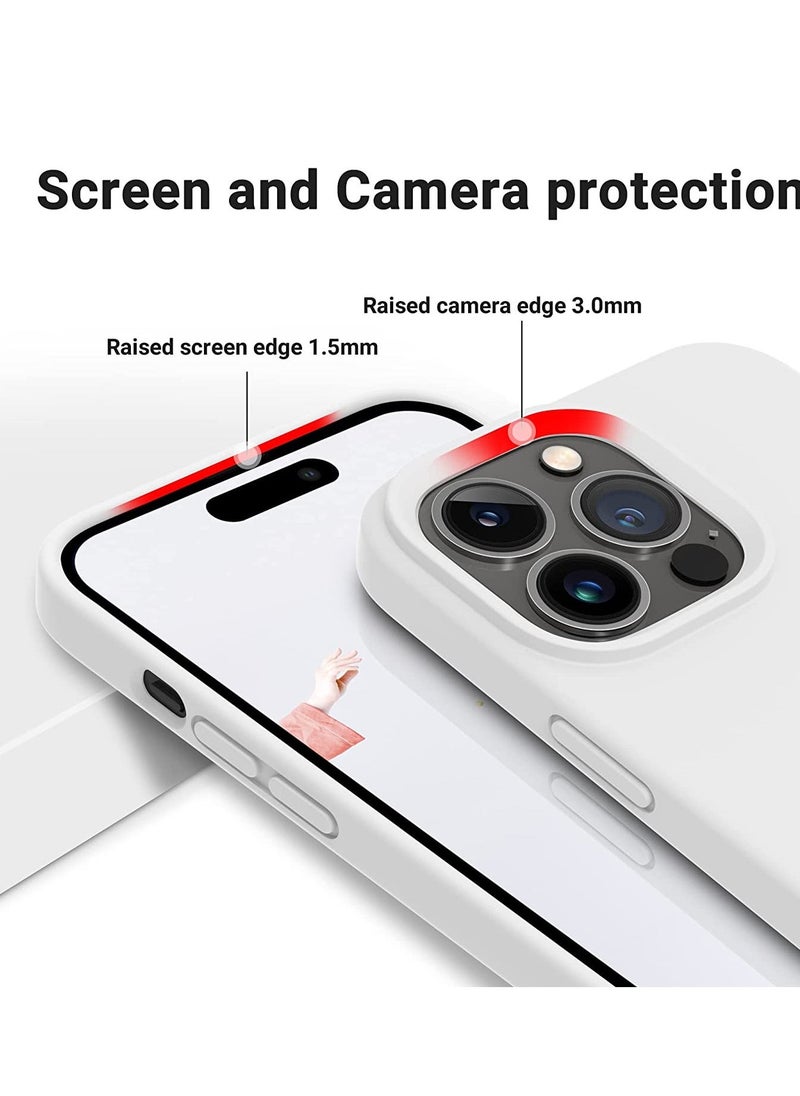 Designed for iPhone 14 Pro Max Case, Silicone Shockproof Slim Thin Phone Case for iPhone 14 Pro Max 6.7 inch (White) - Image 4