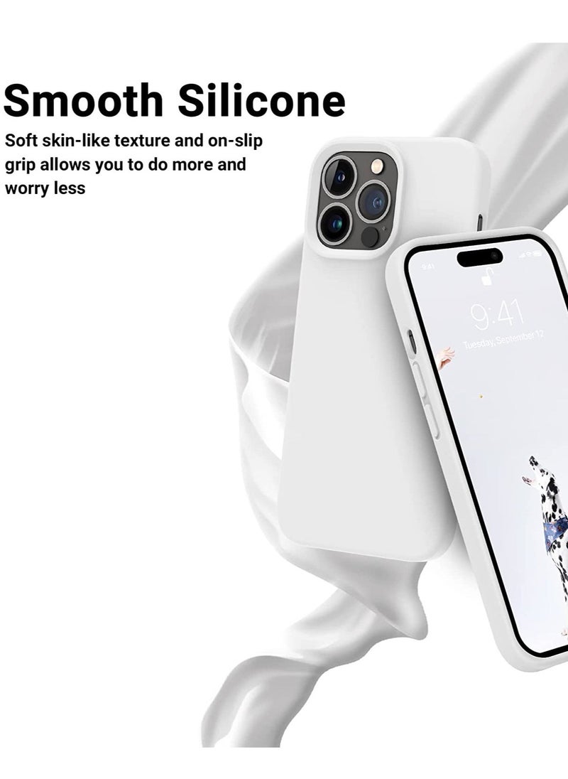 Designed for iPhone 14 Pro Max Case, Silicone Shockproof Slim Thin Phone Case for iPhone 14 Pro Max 6.7 inch (White) - Image 2