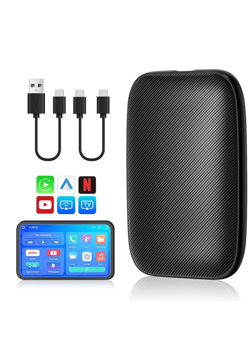 Carlinkit Android 13 CarPlay Ai Box, 2GB+8GB, Ultral Series with Powerful Qualcomm Octa-core, Comes with Android Auto CarPlay & Google Play, Only For Factory Wired CarPlay Cars