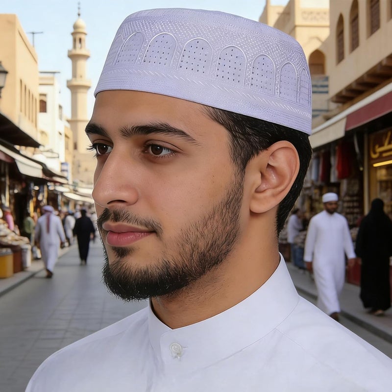 Multipurpose Embroidered Cultural Headwear Ideal for Adults and Lightweight Muslims Headpiece Stylish Muslims Cap Arabic Hat - Image 3