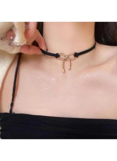 Generic Sweet Cool Wind ~ Leather Rope Short Collar Female Niche Choker Neck Chain European And American Wind High Sense Necklace 