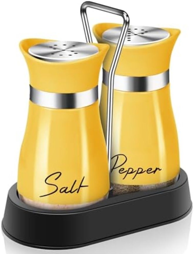 Arrozon Pink Salt and Pepper Shakers Set with Holder,4 oz Kitchen Decor and Accessories Home Essentials Cute Household Items for Mother's Day Housewarming Gift Refillable Design (Pink),  20240122.01 - Image 1