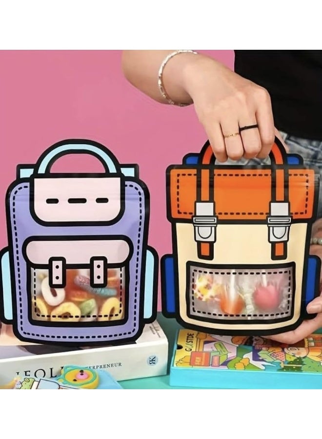 Kidzilla Premium PE Gift Bags for Back to School Classroom Giveaways and Party Favors - Pack of 10, 24 x 28 cm - Image 5