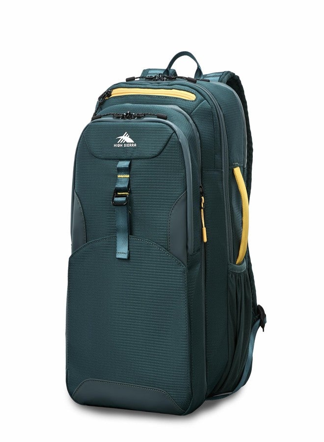 High Sierra Hi-Life 3-in-1 Convertible Backpack - Features Removable Daypack, Stack-It Strap, Adjustable Sternum Strap, Fleeced Pocket For Scratch Protection, Dual Water Bottle Pockets - Green/Yellow - Image 1