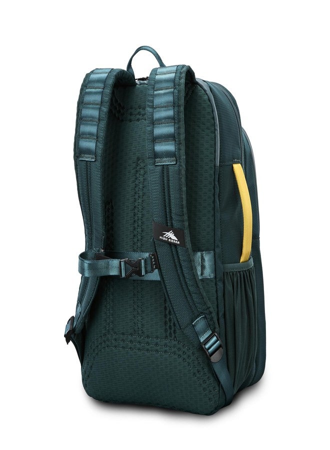 High Sierra Hi-Life 3-in-1 Convertible Backpack - Features Removable Daypack, Stack-It Strap, Adjustable Sternum Strap, Fleeced Pocket For Scratch Protection, Dual Water Bottle Pockets - Green/Yellow - Image 4