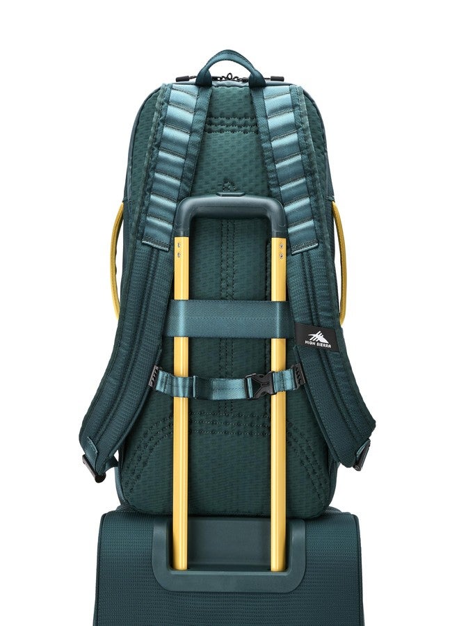 High Sierra Hi-Life 3-in-1 Convertible Backpack - Features Removable Daypack, Stack-It Strap, Adjustable Sternum Strap, Fleeced Pocket For Scratch Protection, Dual Water Bottle Pockets - Green/Yellow - Image 5