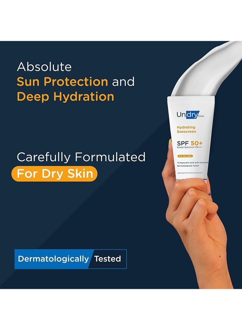 Undry Clinic Hydrating Sunscreen for Dry Skin 50gm - Image 2