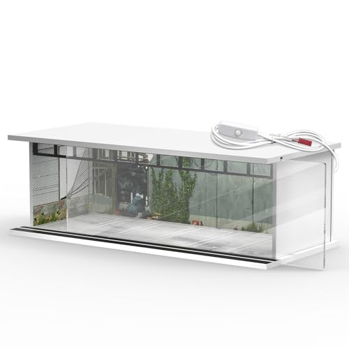 SAMYUCHO 164 Scale Diecast Display Case for Hot Wheels Matchbox Cars Toy Car Model Mini Garage with LED Light and Acrylic Cover Stackable Parking Lot Diorama Storage for Collection Present - Image 1