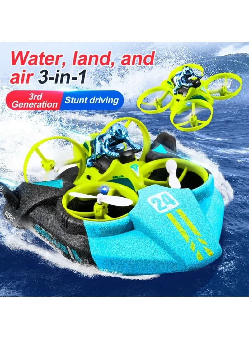 Tradeo Mini RC Drone Altitude Hold Headless Mode 3 in 1 Sea Land Air Flight Remote Control Quadcopter Boat Helicopter Toys - Image 3