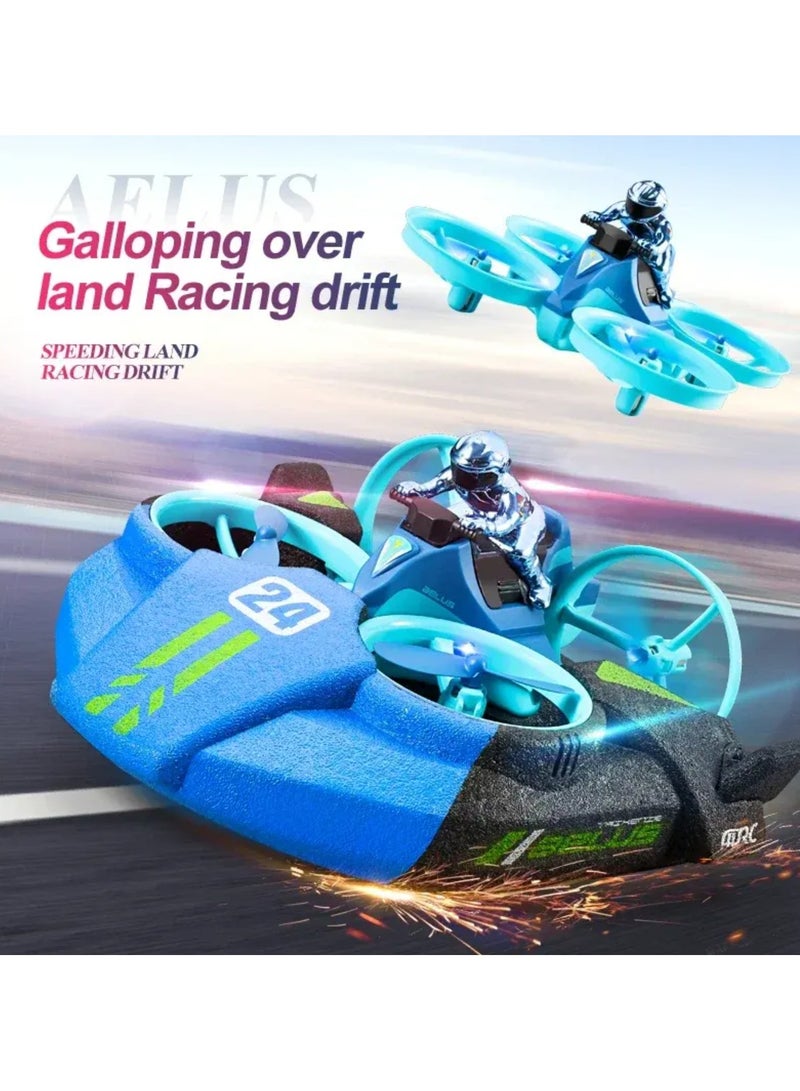 Tradeo Mini RC Drone Altitude Hold Headless Mode 3 in 1 Sea Land Air Flight Remote Control Quadcopter Boat Helicopter Toys - Image 2