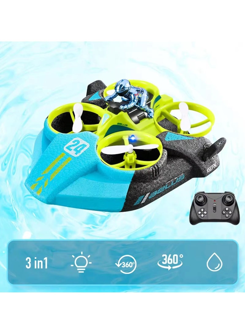 Tradeo Mini RC Drone Altitude Hold Headless Mode 3 in 1 Sea Land Air Flight Remote Control Quadcopter Boat Helicopter Toys - Image 1