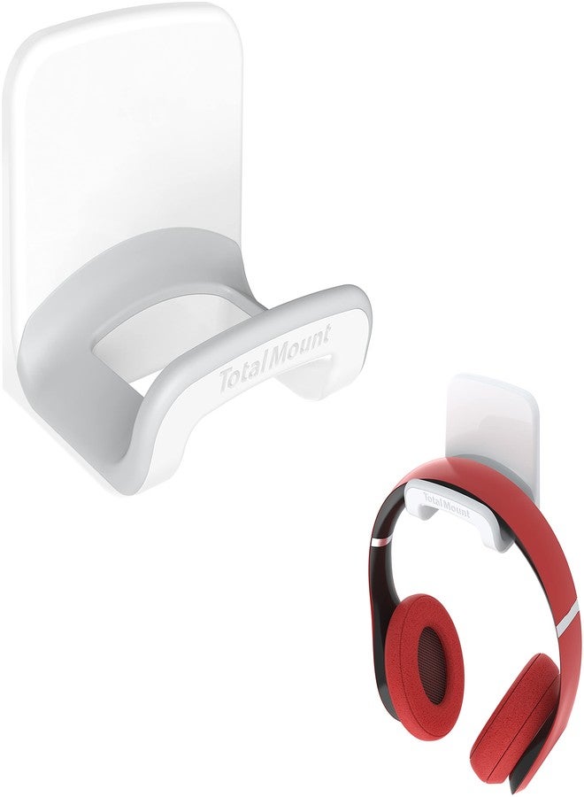 TotalMount Headphone Holder - Hanger Won’t Damage Your Wall with Screws or Permanent Adhesive (Studio-Grade White - One Pack) - Image 1