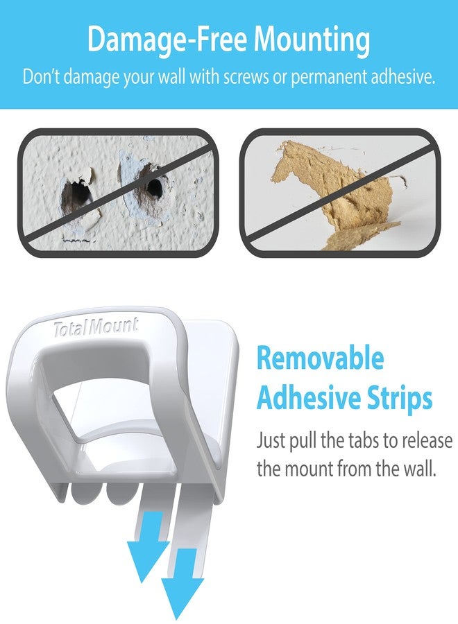 TotalMount Headphone Holder - Hanger Won’t Damage Your Wall with Screws or Permanent Adhesive (Studio-Grade White - One Pack) - Image 3