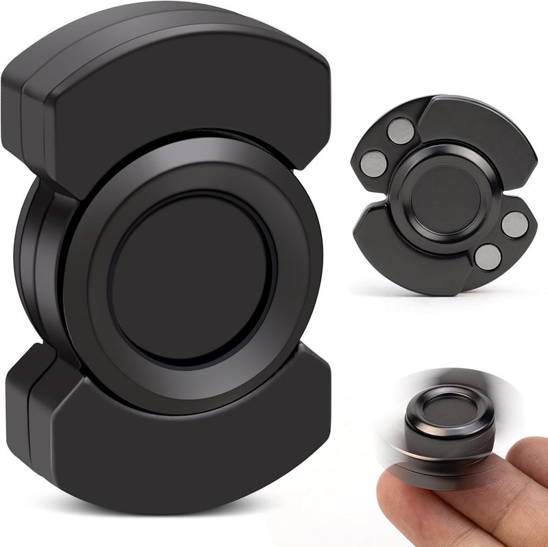 D.G.PLAYER 3-in-1 Fidget Toys Adults: Spinner, Slider & Clicker – Magnetic Stainless Steel Bearings for Stable Rotation – Stress Relief, Enhanced Focus, and Habit Breaking Companion(Black) - Image 1