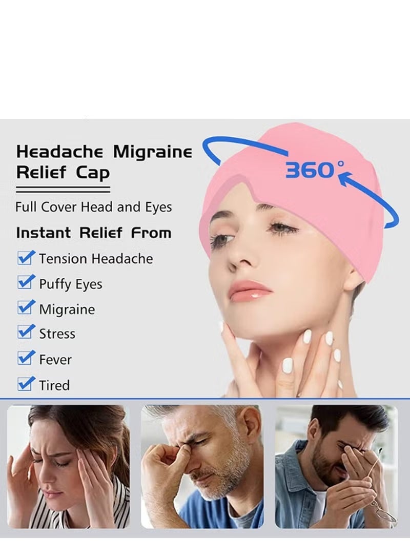 قبعة مرنة لتخفيف الصداع والصداع النصفي – غطاء جل ثلجي قابل للتسخين والتبريد – مقاس واحد يناسب الجميع - Image 3