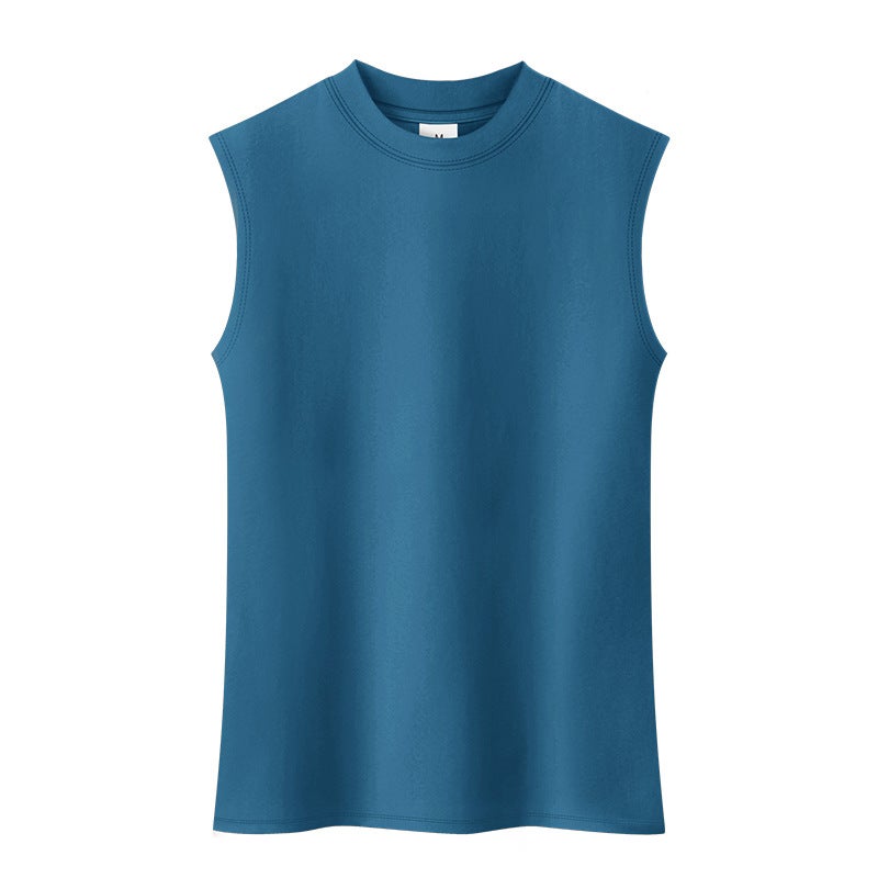 Half-high Collar T-Shirt Women's Sleeveless Base Shirt 2022 Summer New Style Slim-fit Solid Color Cotton Vest with Cam Sleeve - Image 1