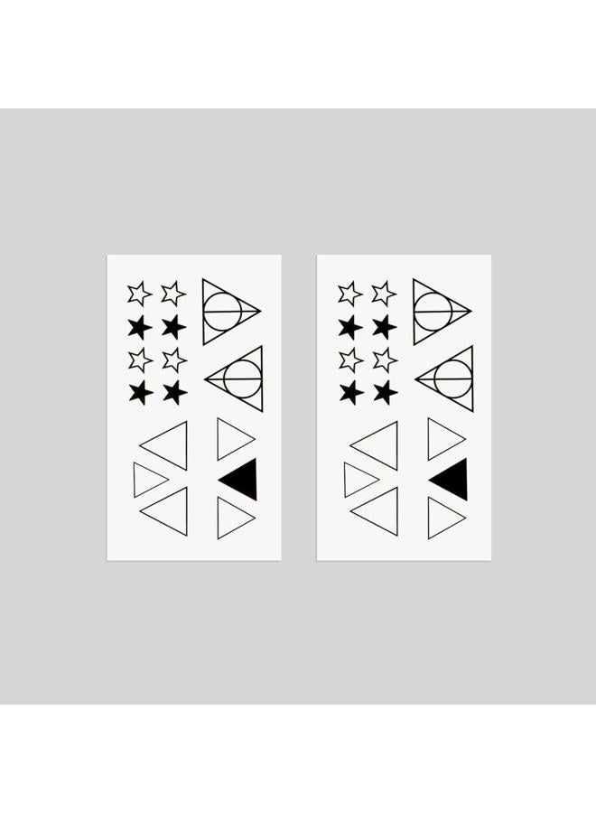 Oottati 2 Sheets Small Cute Temporary Tattoo Stickers Triangle Star Geometry - Image 2