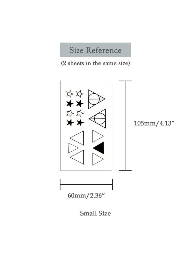 Oottati 2 Sheets Small Cute Temporary Tattoo Stickers Triangle Star Geometry - Image 5