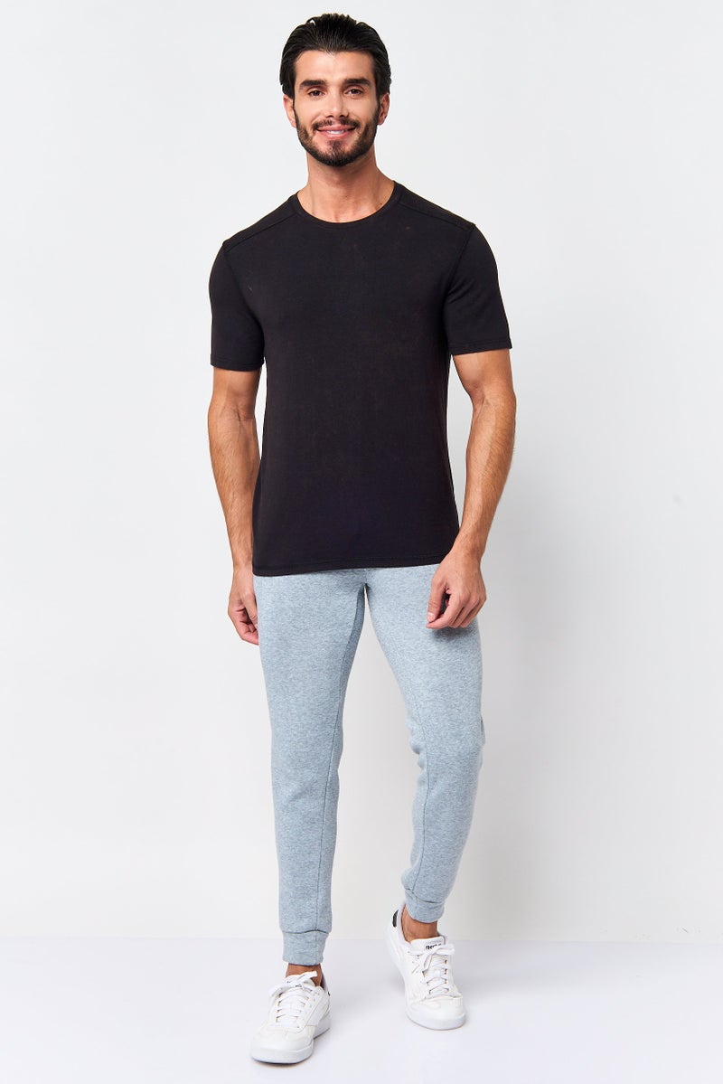 MOTION Men Sportswear Fit Short Sleeve Outdoor T-Shirt, Black - Image 2