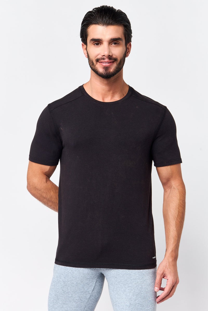 MOTION Men Sportswear Fit Short Sleeve Outdoor T-Shirt, Black - Image 1