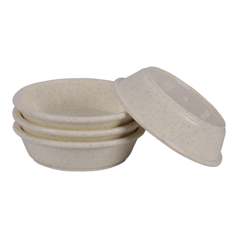 CORNET Polyproplene Round Chaat Bowl | Microwave Safe | Dessert Bowls | for Guests (Ivory, Set of 4) (5 * 5 * 1.5 Inches) - Image 1