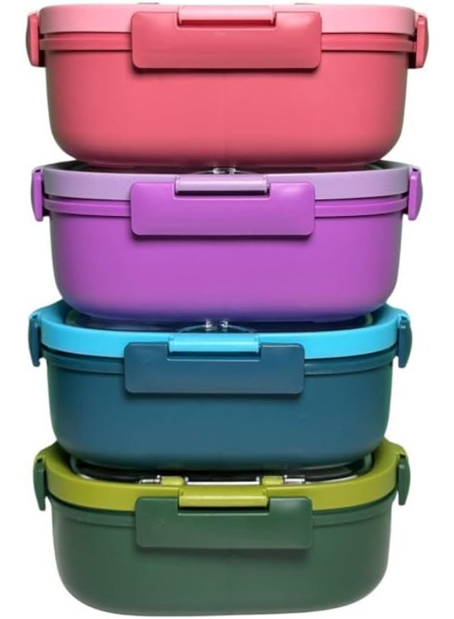 كيوشوب لانش بوكس من كيوشوب®️ للأطفال – 3 تقسيمات لتنظيم الأكل + أدوات أكل (معلقة وشوكة) مثالي للمدرسة والدروس والنادي والأنشطة للأطفال - Image 4