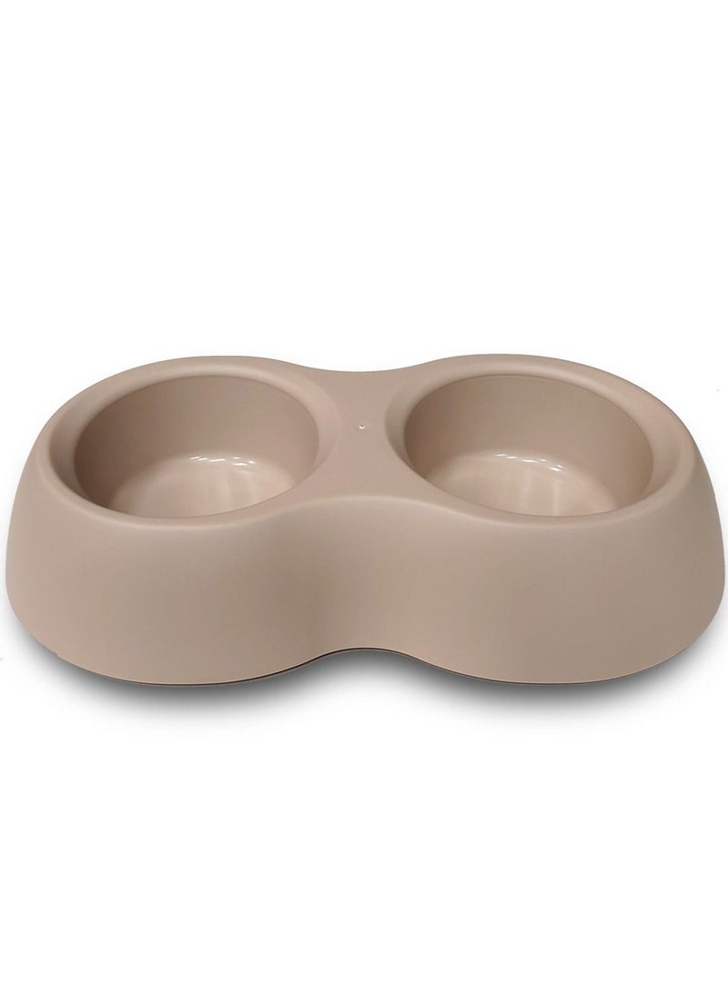 MP Bergamo - Dora Double Pet Feeding Water And Food Bowl 0.3L+0.3L Beige - Image 1