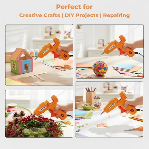 Themisto 20 Watt Mini Hot Melt Glue Gun with 10 Glue Sticks For DIY Art And Crafts. - Image 4