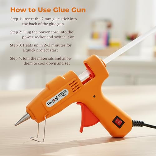 Themisto 20 Watt Mini Hot Melt Glue Gun with 10 Glue Sticks For DIY Art And Crafts. - Image 3