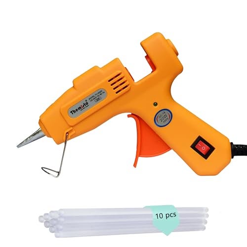 Themisto 20 Watt Mini Hot Melt Glue Gun with 10 Glue Sticks For DIY Art And Crafts. - Image 1