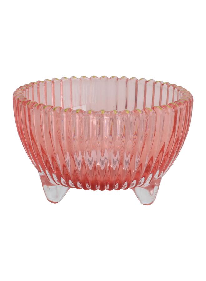 Alsaif Glass Serving Dish Deep Round Base Transparent Red - Image 1