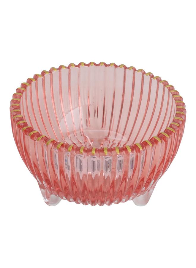 Alsaif Glass Serving Dish Deep Round Base Transparent Red - Image 2