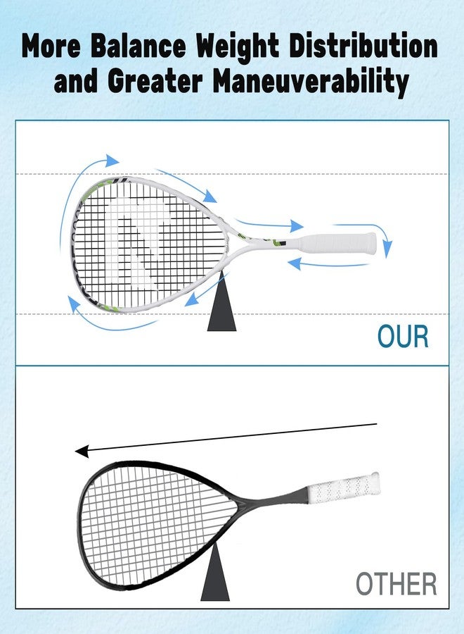 BZ BatZoom BatZoom Squash Racket for Beginners – Heavy Duty Training Squash Racquet for Adults, Pre-Strung with Comfortable Grip & Shock Absorption - Includes Carrying Bag - Image 3