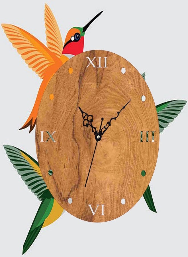 ADK MDF Wooden Designer and Stylish Trendy Shape Fancy Analog Big Size Antique Ticking Movement Wall Clock (30 cm, Brown) 143 - Image 4