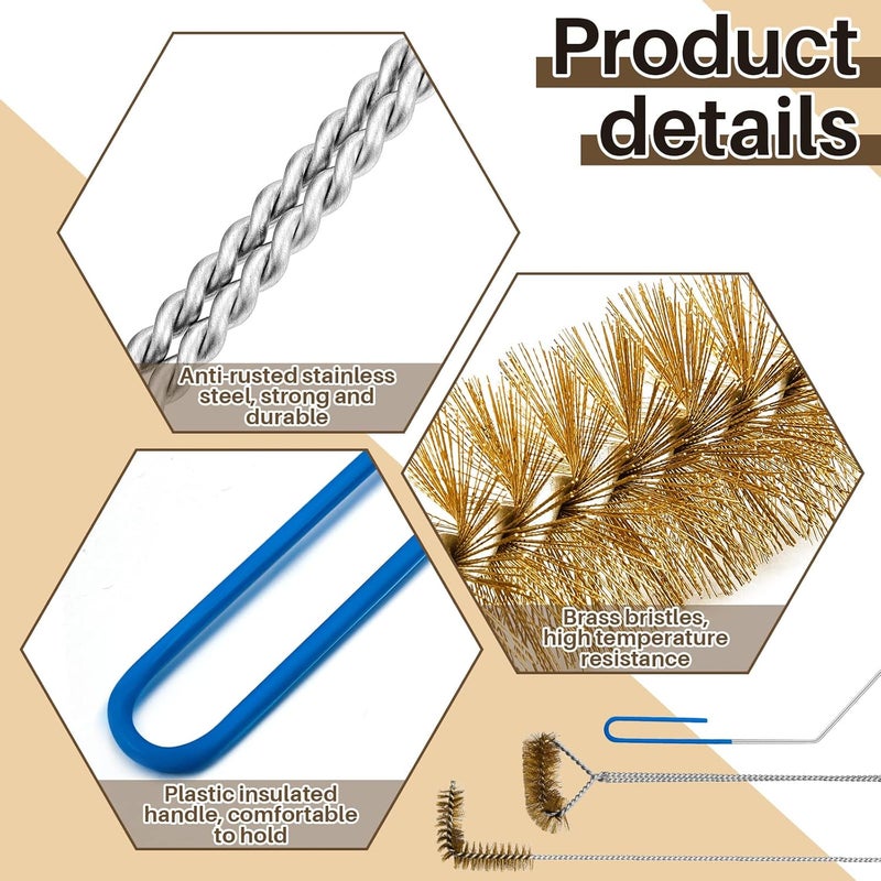 Nuenen 3 Pieces Fryer Cleaning Tools Including L Shaped Fryer Cleaning Brush, Deep Cleanout Rod and Long Handle Basket Brush, Good to 750f for Restaurant Accessories - Image 4