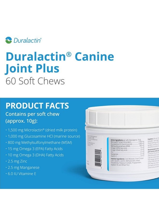 PRN Pharmacal Duralactin Canine Joint Plus - Joint Health Supplement for Dogs & Puppies to Support Healthy Cartilage Levels & Joint Function While Helping Manage Soreness - 60 Soft Chews - Image 2