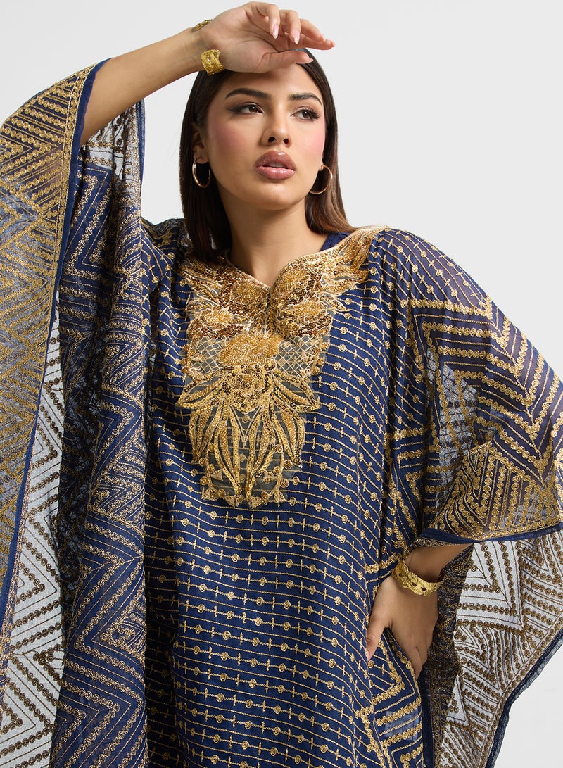 Khizana Embroidered Kaftan - Image 3