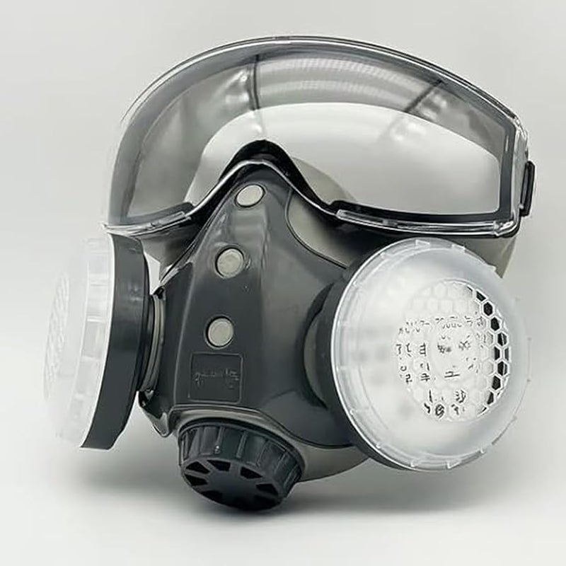 Full Face Reusable Respirator Mask Dust Proof with 10 Filters for Woodworking - Image 3