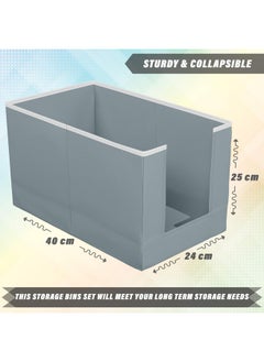 Kuber Industries Kuber Industries Shirt Organizer for Wardrobe|Foldable Non Woven Shirt Stacker|Designer Cupboard Organizer for Clothes |Clothes Storage box|Pack of 3 (Grey)  - Image 3