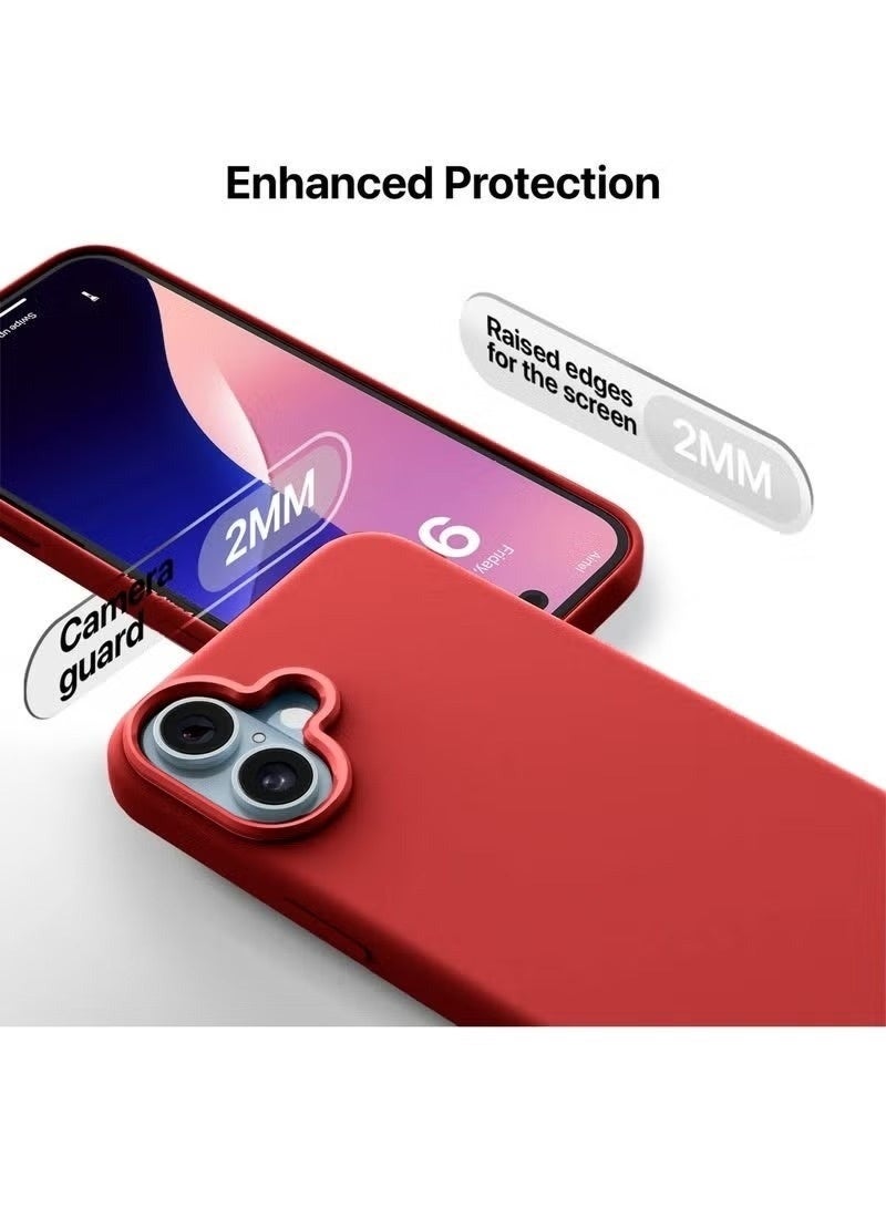 ACLIX Red Soft Silicone Case for Apple iPhone 17 5G (2025)  Slim Fit Shockproof Anti-Scratch Anti Fingerprint Back Cover with Microfiber Lining - Image 2