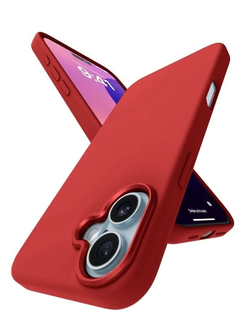 ACLIX Red Soft Silicone Case for Apple iPhone 17 5G (2025)  Slim Fit Shockproof Anti-Scratch Anti Fingerprint Back Cover with Microfiber Lining - Image 1